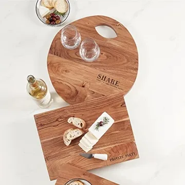 Santa Barbara Acacia Wood Serving Board, 16.5" Diameter