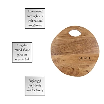 Santa Barbara Acacia Wood Serving Board, 16.5" Diameter
