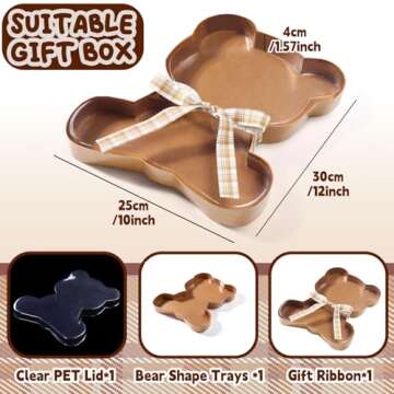 SiliFine Bear Shaped Box for Charcuterie and Gifts