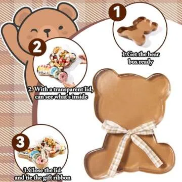 SiliFine Bear Shaped Box for Charcuterie and Gifts