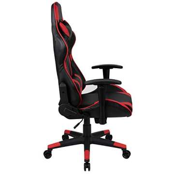 Flash Furniture X20 Fully Reclining LeatherSoft Racing Style Gaming Chair with and Lumbar Pillows, Ergonomic Padded Swivel Computer Chair, Red/Black