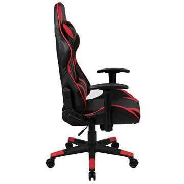 Flash Furniture X20 Fully Reclining LeatherSoft Racing Style Gaming Chair with and Lumbar Pillows, Ergonomic Padded Swivel Computer Chair, Red/Black