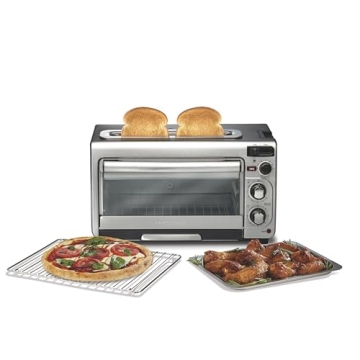 Hamilton Beach 2-in-1 Countertop Toaster Oven and Long Slot 2 Slice Toaster, 60 Minute Timer and Aut...