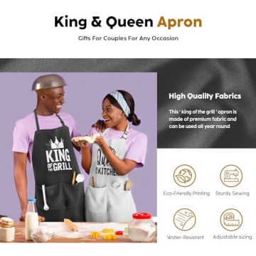 King & Queen Apron Set for Couples Engagement