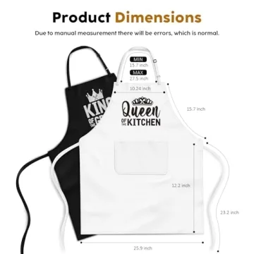 King & Queen Apron Set for Couples Engagement