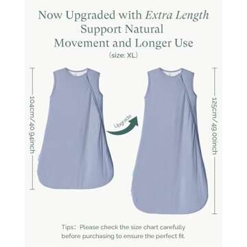 PurComfy Supersoft Sleep Sack 1.0 TOG, Premium Bamboo Viscose Baby Sleeping Bag, 2-Way Safe Zipper Sleep Sacks 3-6 Months (Sage)