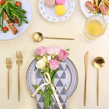 Matte Gold Silverware Set for Elegant Dining Experience