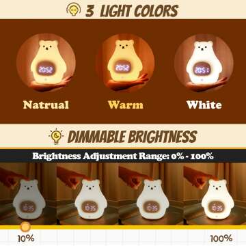 Cute Bear Night Light USB Rechargeable for Kids