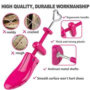 Fabulas Shoe Stretcher Women, 4-Way Adjustable Shoe Expander Widener Plastic Shoe Tree Shaper for Wi...
