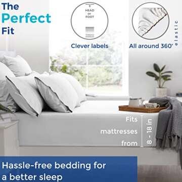 Pure Egyptian California King Size Cotton Bed Sheets Set (Cal King, 1000 Thread Count) Light Grey Bedding and Pillow Cases (4 Pc)– Egyptian Cotton Cal King Size Bed- Sateen Sheets - 16” Deep Pocket