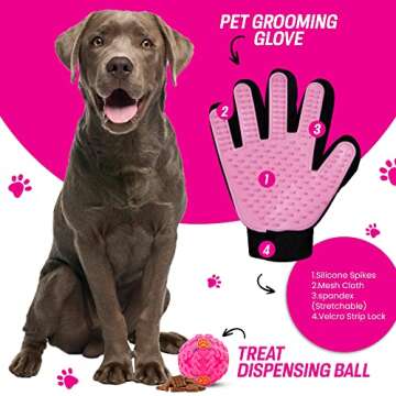 Puppy Starter Kit - Supplies, Accessories, 23 pc Set with Feeding Bowls, Lick Mat, Teaching Aids, Leash, Collar, Toys, Potty Training Bells & More for New Girl Dogs, Pink