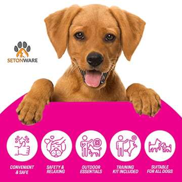 Puppy Starter Kit - Supplies, Accessories, 23 pc Set with Feeding Bowls, Lick Mat, Teaching Aids, Leash, Collar, Toys, Potty Training Bells & More for New Girl Dogs, Pink