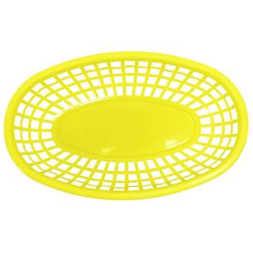 Set of 24 Yellow Oval Fast Food/Deli Baskets, 9.25 by 5.67-Inch, Yellow (24)