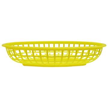 Set of 24 Yellow Oval Fast Food/Deli Baskets, 9.25 by 5.67-Inch, Yellow (24)