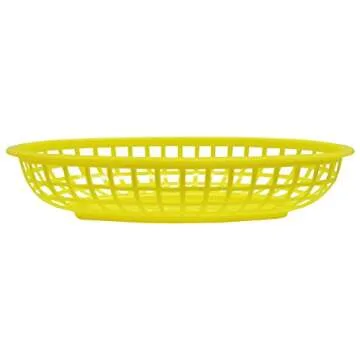 Set of 24 Yellow Oval Fast Food/Deli Baskets, 9.25 by 5.67-Inch, Yellow (24)
