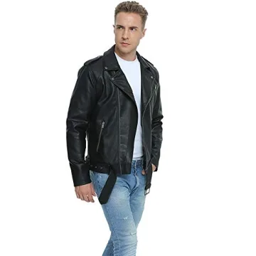 Stylish Fahsyee Faux Leather Jacket for Men Modern Design