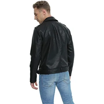 Stylish Fahsyee Faux Leather Jacket for Men Modern Design