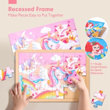 hahahaland 3-Pack Wooden Puzzles for Kids 3-5