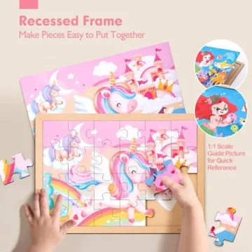 hahahaland 3-Pack Wooden Puzzles for Kids 3-5