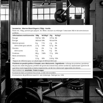 Sunwarrior Warrior Blend - Organic Vegan Plant Protein Powder with BCAAs and Pea Protein - Dairy free, Gluten Free, Soy Free, Non- GMO, Plant based protein powder, Sugar free and Keto Friendly