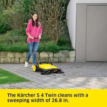 Kärcher S 4 Twin Push Sweeper - Fast Quiet Outdoor Cleaning
