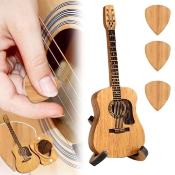 Sherum Strumbox: Portable Wooden Acoustic Guitar Pick Box for Musicians