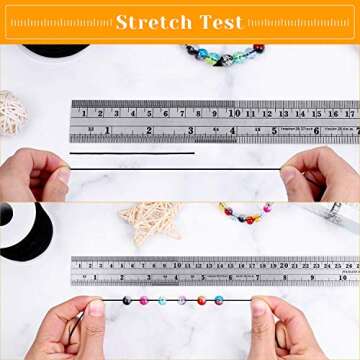 Elastic String for Bracelets, Selizo Elastic Cord for Jewelry, Stretchy String for Necklace Making, Beading and Sewing (1.2 MM, 109 Yards, Black)