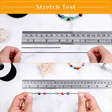 Elastic String for Bracelets, Selizo Elastic Cord for Jewelry, Stretchy String for Necklace Making, Beading and Sewing (1.2 MM, 109 Yards, Black)