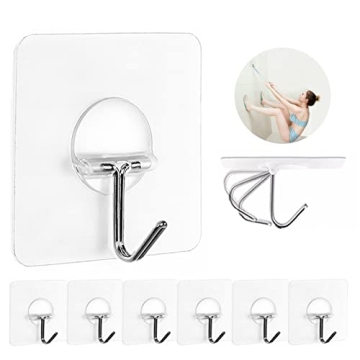 Transparent Self Adhesive Wall Hooks - 8 Pack