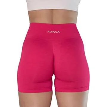 AUROLA Intensify V2.0 Women's Workout Shorts Athletic Running Shorts, Seamless High Waist Sport Gym Yoga Shorts 3.6 Pink