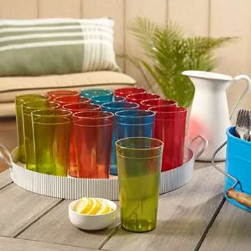 US Acrylic Café Tumblers Set of 16 Durable BPA-Free Drinkware