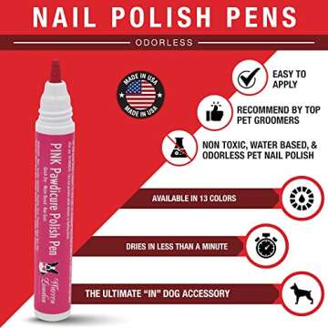 Warren London Pawdicure Dog Nail Polish Pens | Made in USA | Quick Dry, Low Odor, Non-Toxic Dog Acce...