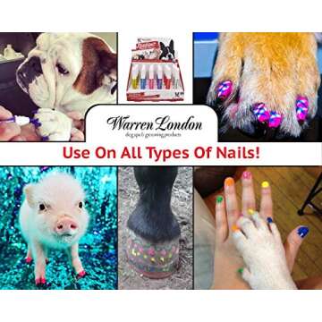 Warren London Pawdicure Dog Nail Polish Pens | Made in USA | Quick Dry, Low Odor, Non-Toxic Dog Accessories | Dries in Under 1 Minute | 13 Colors | Individual Pens (Variety)