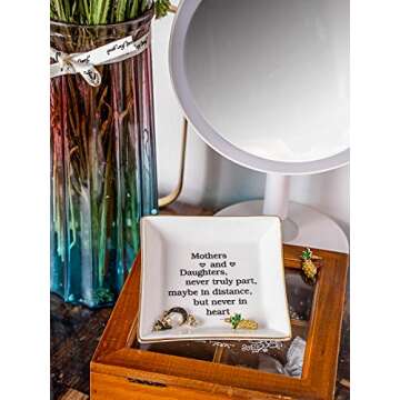Ueerdand Ceramic Jewelry Tray for Mother and Daughter Gift
