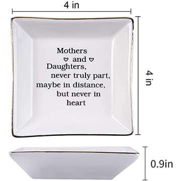 Ueerdand Ceramic Jewelry Tray for Mother and Daughter Gift