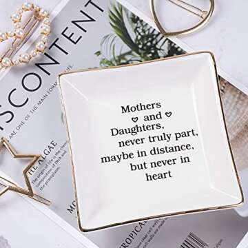 Ueerdand Ceramic Jewelry Tray for Mother and Daughter Gift