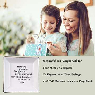 Ueerdand Ceramic Jewelry Tray for Mother and Daughter Gift