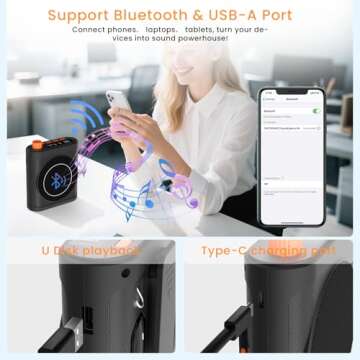 Portable Voice Amplifier with 2 Wireless Microphones