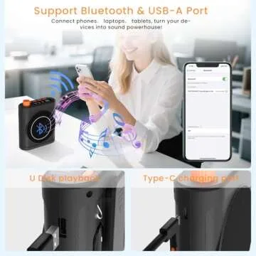 Portable Voice Amplifier with 2 Wireless Microphones