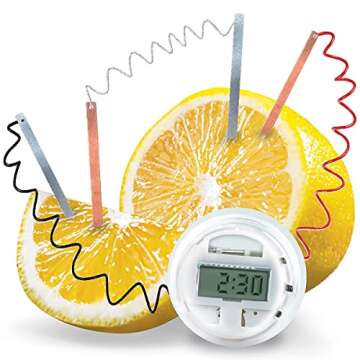 4M Kidzlabs Lemon Powered Clock, Chemical Electrical Science Lab Experiment - STEM Toys Educational Gift for Kids & Teens, Girls & Boys 12 Count (Pack of 1)