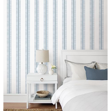 NextWall Beach Towel Stripe Peel Stick Wallpaper