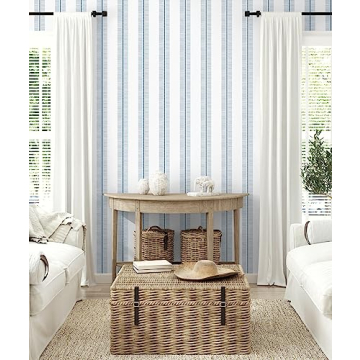 NextWall Beach Towel Stripe Peel Stick Wallpaper