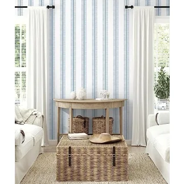 NextWall Beach Towel Stripe Peel Stick Wallpaper