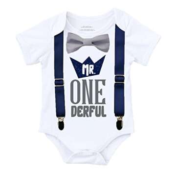 Noah's Boytique Mr Onederful First Birthday Shirt Outfit- Cake Smash Ready!