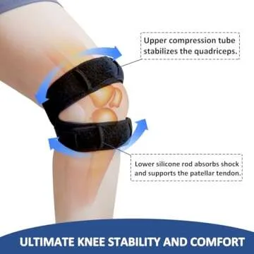 LedoTorMedics Medical Patella Knee Brace for Knee Pain, (Plus Size) Professional Patellar Tendon Support Strap for Men&Women, Knee Brace for Meniscus Tear, Pain Relief, Arthritis, Tendonitis, MCL, ACL
