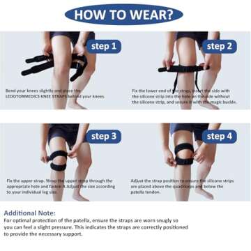 LedoTorMedics Medical Patella Knee Brace for Knee Pain, (Plus Size) Professional Patellar Tendon Support Strap for Men&Women, Knee Brace for Meniscus Tear, Pain Relief, Arthritis, Tendonitis, MCL, ACL