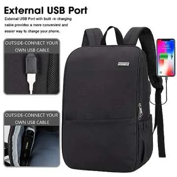 MAXTOP Deep Storage Laptop Backpack with USB Charging