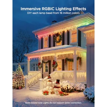 Govee Christmas Icicle Lights - 33ft Smart RGBIC Outdoor