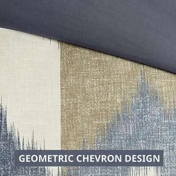 INK+IVY King Size Comforter Set, Cozy Cotton Comforter, All Season, Lightweight Comforter King Bed Set with 2 Matching Shams, Modern Cabin Lodge Ikat Chevron Design, Navy King/Cal King 3 Piece