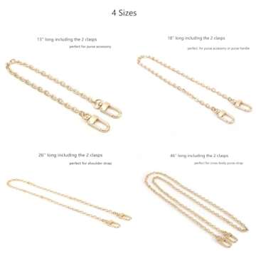 Xiazw Mini Copper Purse Chain Shoulder Crossbody Strap Bag Accessories Charm Decoration (Gold, 26'')
